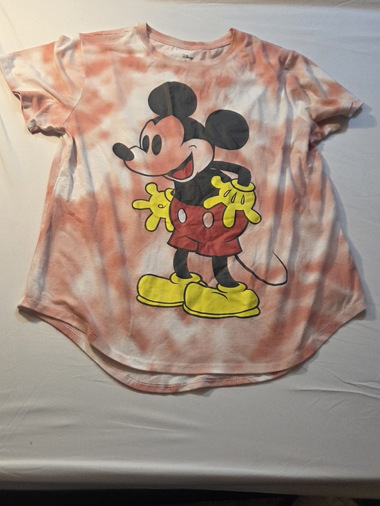 Disney Tops - Disney Womens Pink Tie-Dye Mickey Mouse Short Sleeve Tee Preowned Size XXL